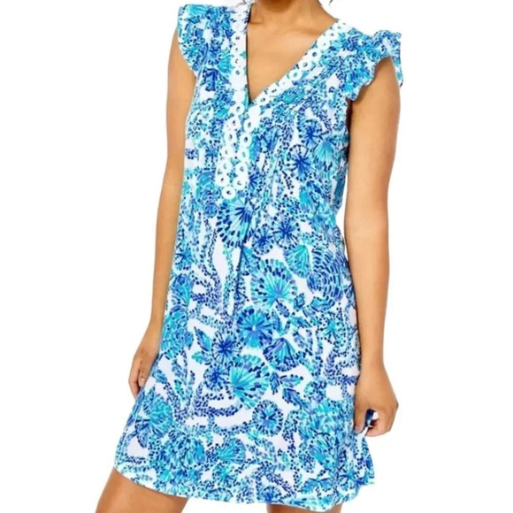 NEW Lilly Pulitzer Dress Joan Tunic Dress, Shell Me You Love Me - Picture 4 of 9